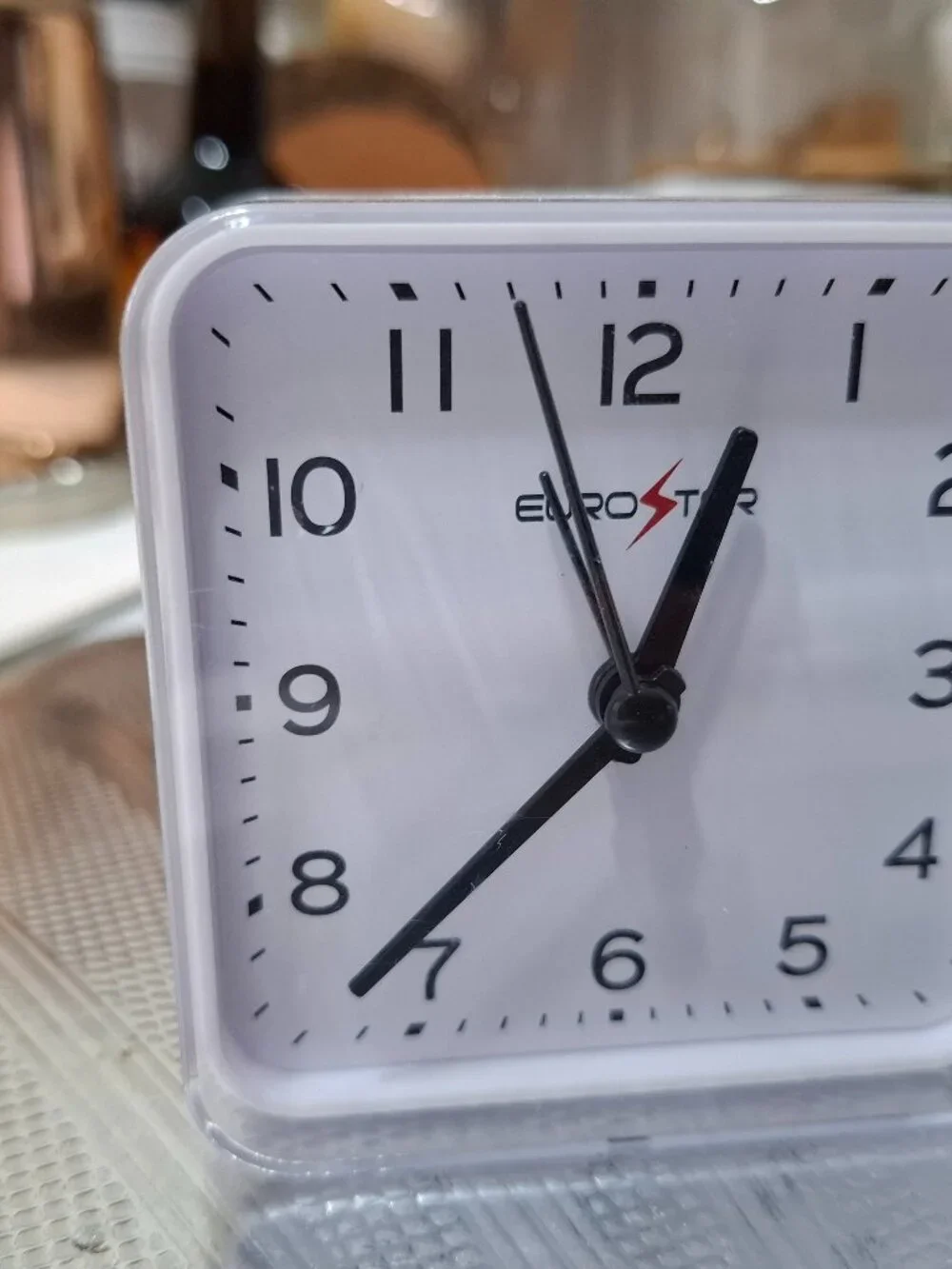 Euro Star Clock Overall WHITE color Mini Small Clock